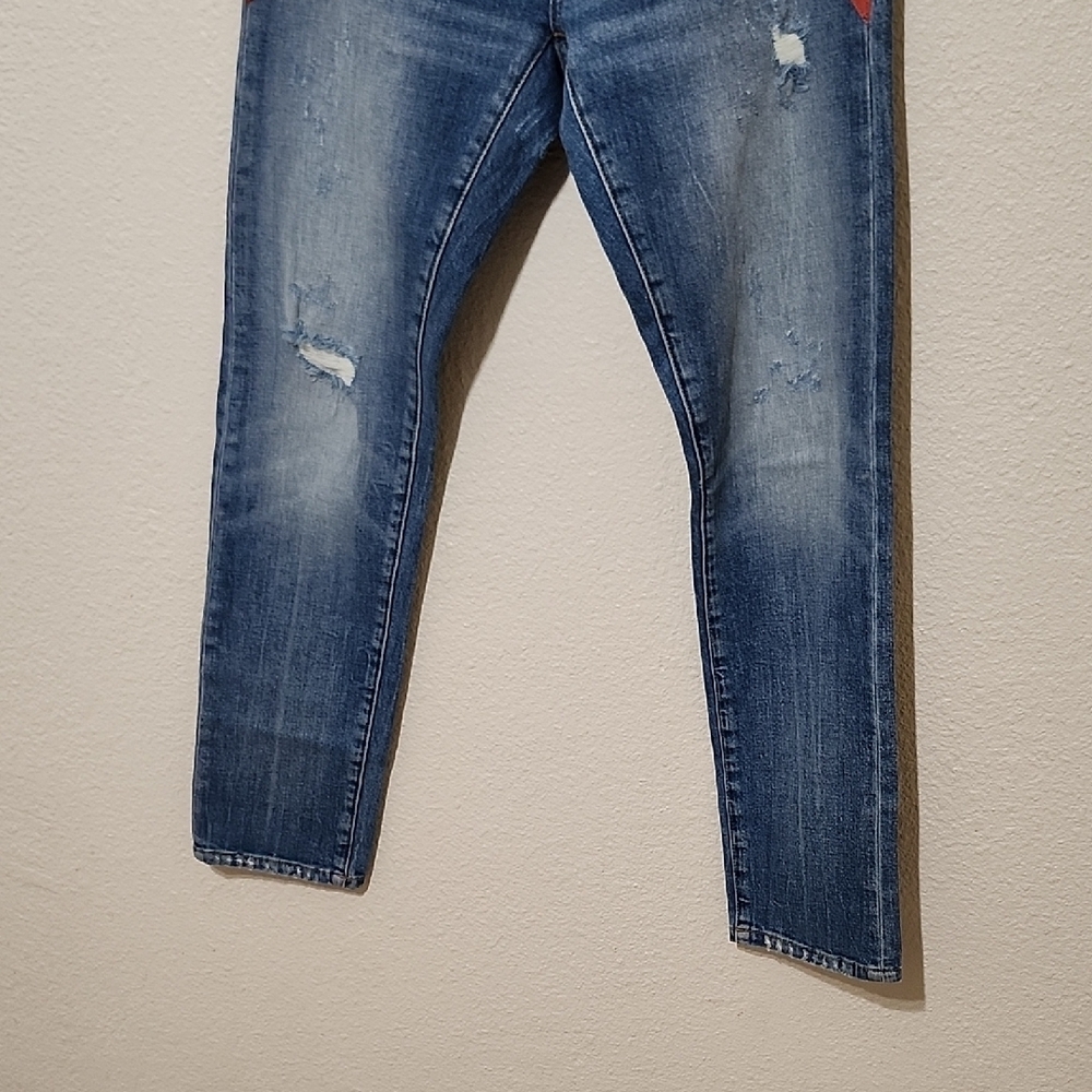 Pilcro and the Letterpress Red and Blue Skinny Jeans - Picture 9 of 16